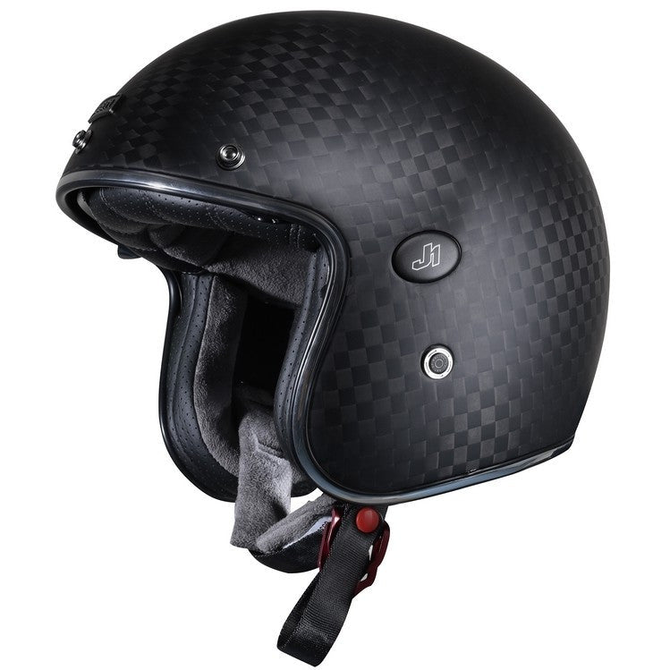 J-style Solid Mat Carbon Casco Jet Just1