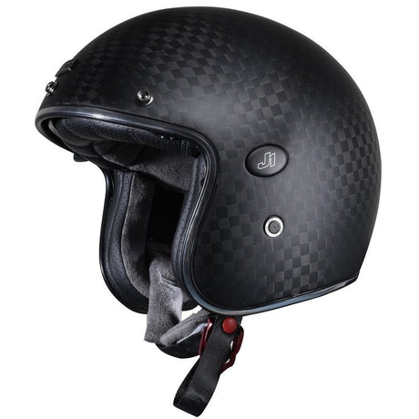 J-style Solid Mat Carbon Casco Jet Just1