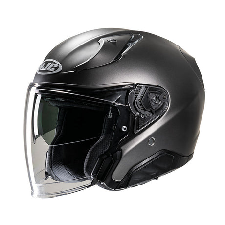 Rpha31 Semi Flat Titanium Casco Jet In Fibra Hjc