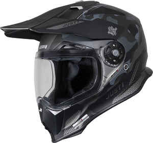 J14-f Elite Camo Titanium Casco Enduro Stradale In Fibra Just1