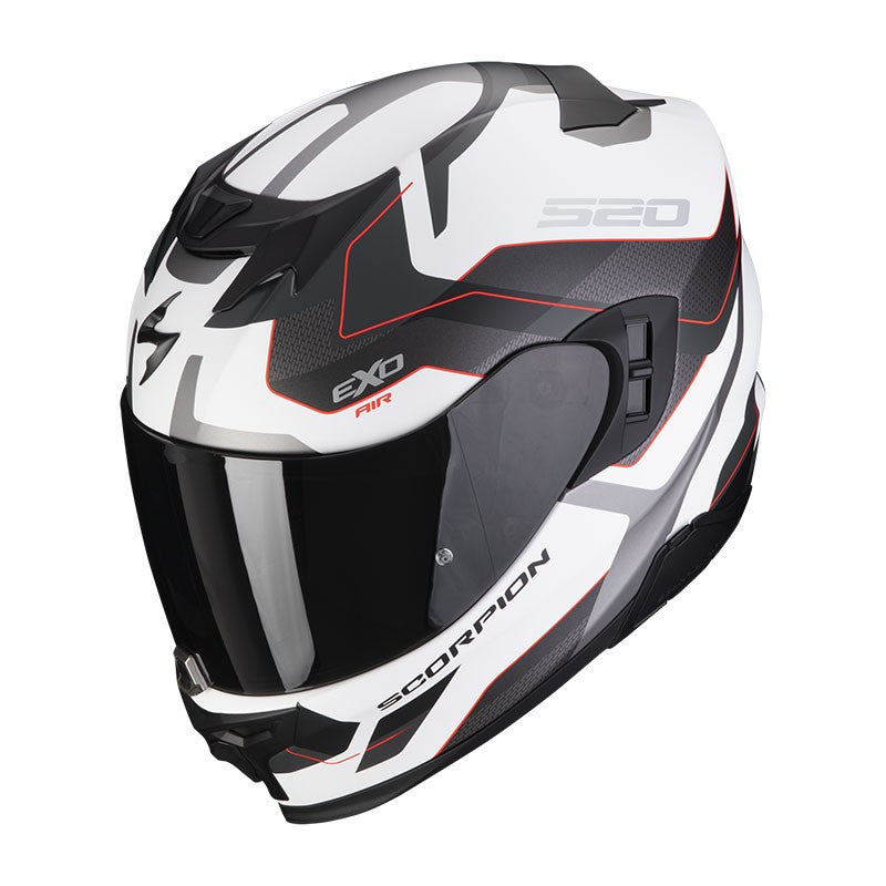 Exo-520 Evo Air Elan Bianco Opaco-argento-rosso Casco Integrale Scorpion