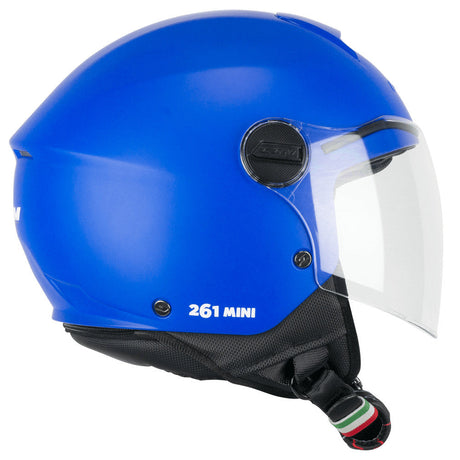 Mini Mono Azzurro Opaco Casco Jet Bambino/a Cgm