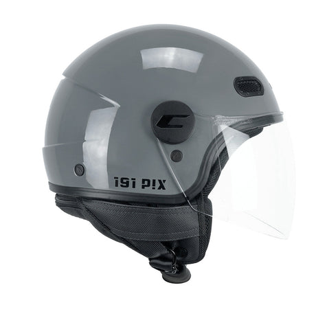Casco Jet Pix Mono Grigio con Visiera Lunga Cgm