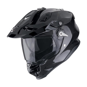 Adf-9000 Carbon Air Solid Nero Casco Integrale Adventure con Visierino Scorpion