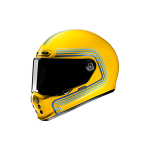 V10 Foni Mc3 Yellow Casco Integrale In Fibra Vintage Hjc