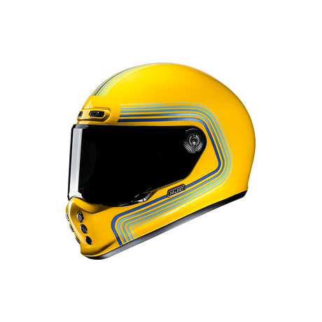V10 Foni Mc3 Yellow Casco Integrale In Fibra Vintage Hjc