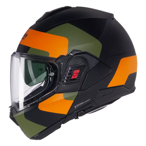N120-1 Omocromo Verde Arancio Casco Convertibile Nolan