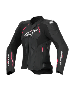 Stella Dusk Leather Jacket Da Donna In Pelle  Black Diva Pink White Alpinestars