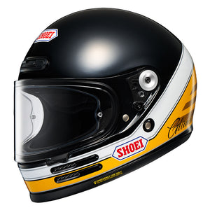 Glamster 06 Abiding Tc-3 Nero-bianco-giallo Casco Integrale In Fibra Vintage Shoei
