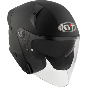 Ttr-jet Plain Matt Black E06 Casco Jet con Doppia Visiera Kyt