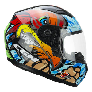 Lucky Boxer Azzurro Rosso Verde Casco Integrale Bambino/a Cgm