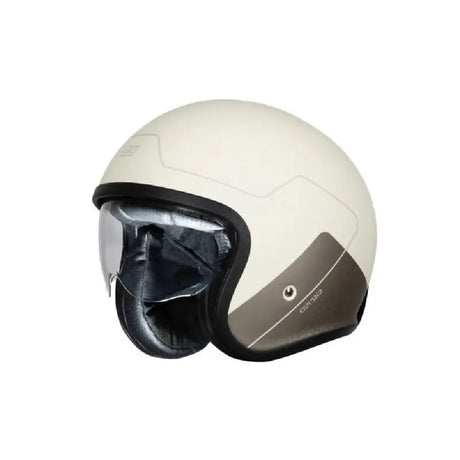 Spirit Explorer Cream Matt 22.06 Casco Jet Vintage con Visierino Interno Origine
