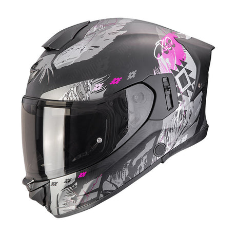 Exo-530 Air Hadji Nero.opaco Rosa Casco Integrale Doppia Visiera Scorpion