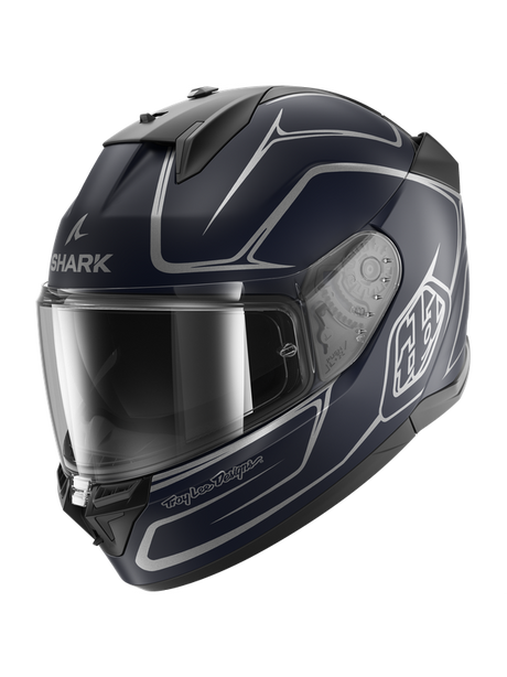 D-skwal 3 Drone Mat Blu Silver Blu Tld Casco Integrale Doppia Visiera Shark