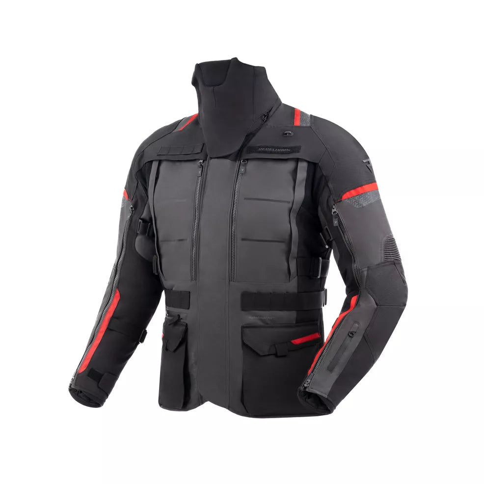 Cubby-v Giacca In Tessuto 3 Strati Black-anthracite-red  Rebelhorn