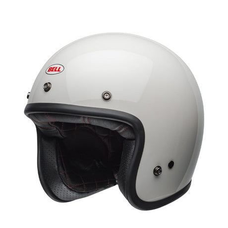 Custom 500 Casco Jet Vintage White 3 Bottoni Bell