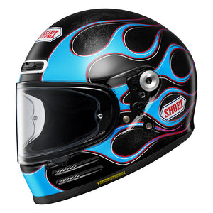 Glamster 06 Blast Nero Lucido Fiamme Azzurro-viola Integrale Vintage Shoei