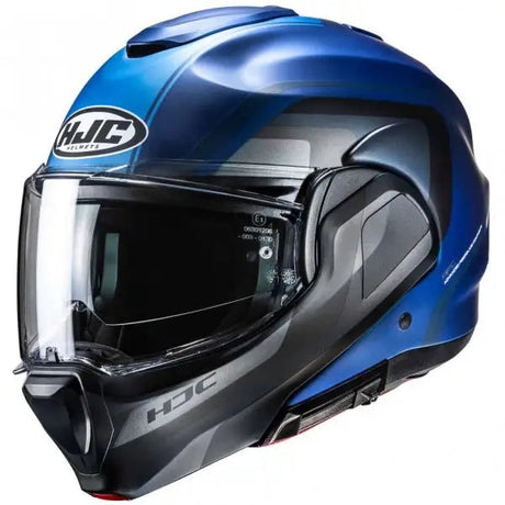 F100 Reef Nero-blu Casco Convertibile In Fibra Hjc